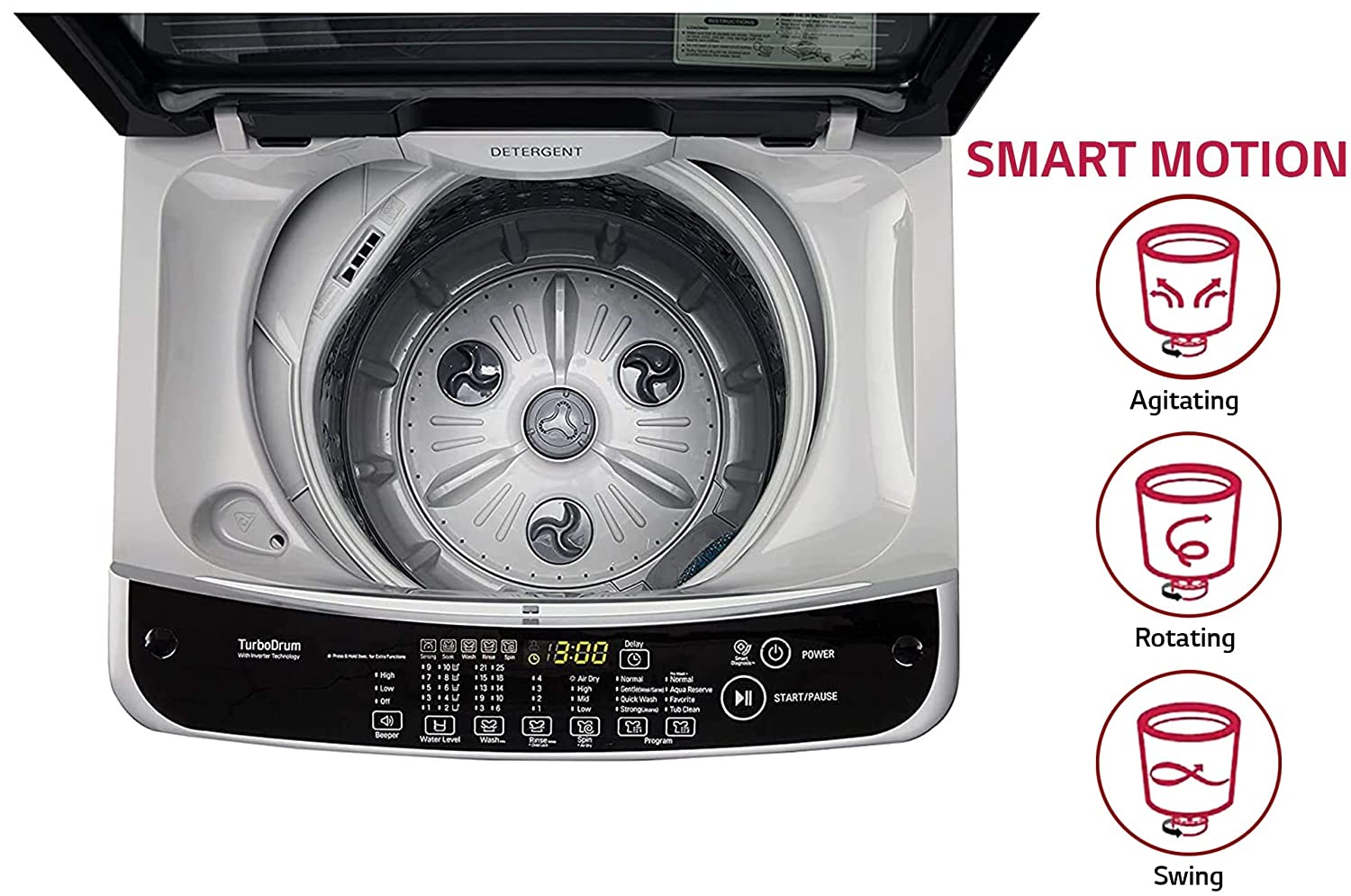 LG 6.5 Kg 5 Star Smart Inverter Fully-Automatic Top Loading Washing Machine T65SNSF1Z