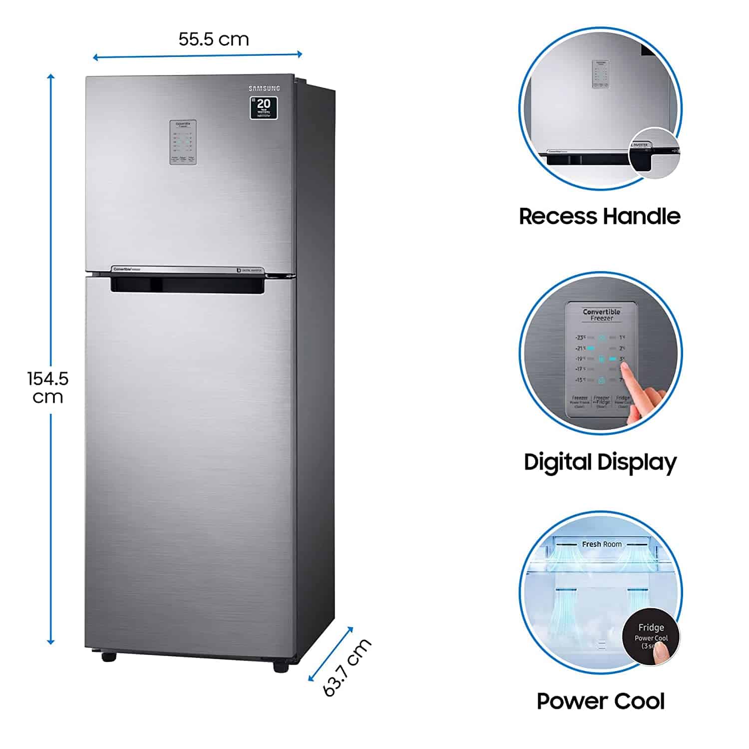 Samsung double door fridge 3 star in India 2023