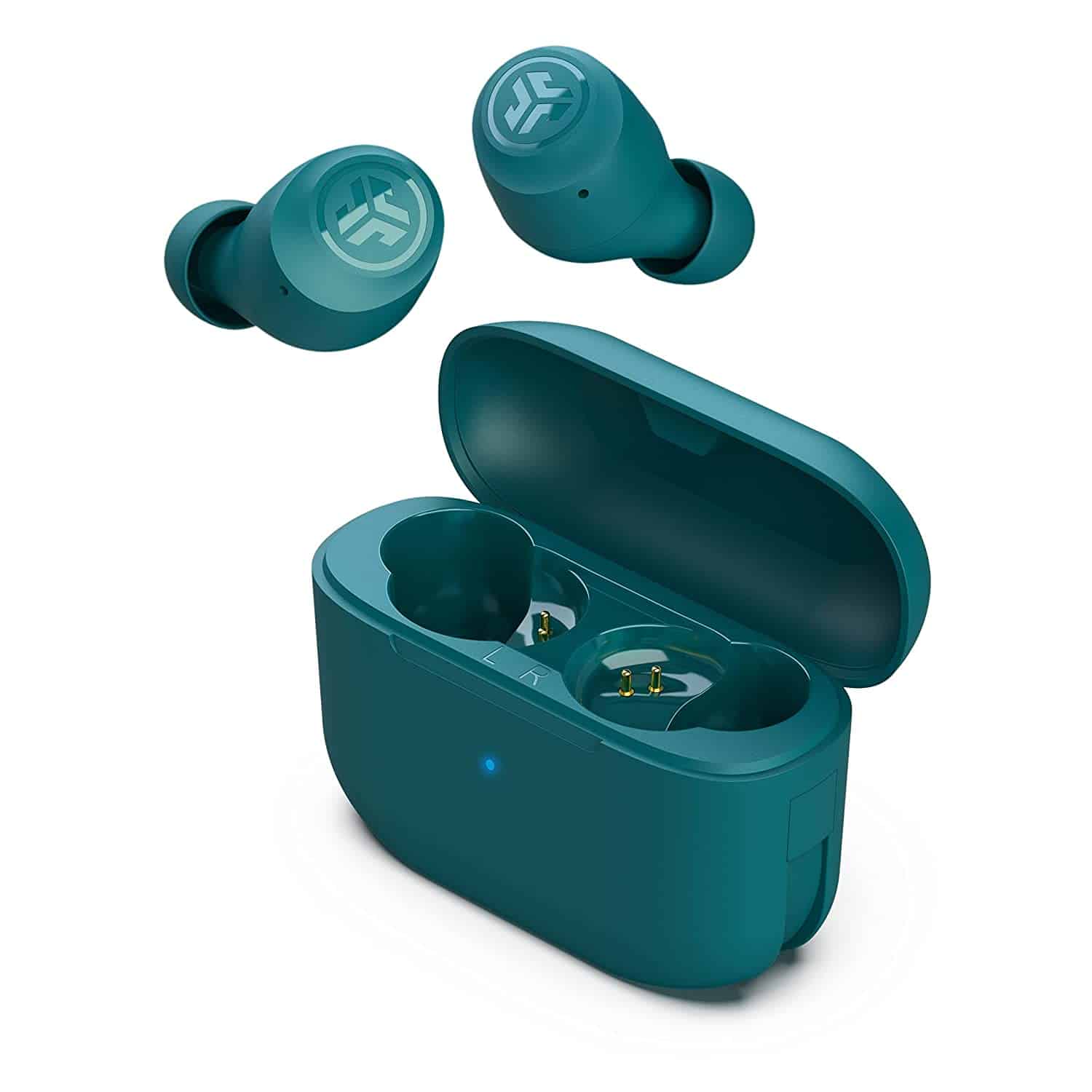 JLab Go Air Pop True Wireless Bluetooth Earbuds + Charging Case Dual Connect Ipx4 Sweat Resistance Bluetooth 5.1 Connection 3 Eq Sound Settings Signature, Balanced, Bass Boost Small/Medium Teal