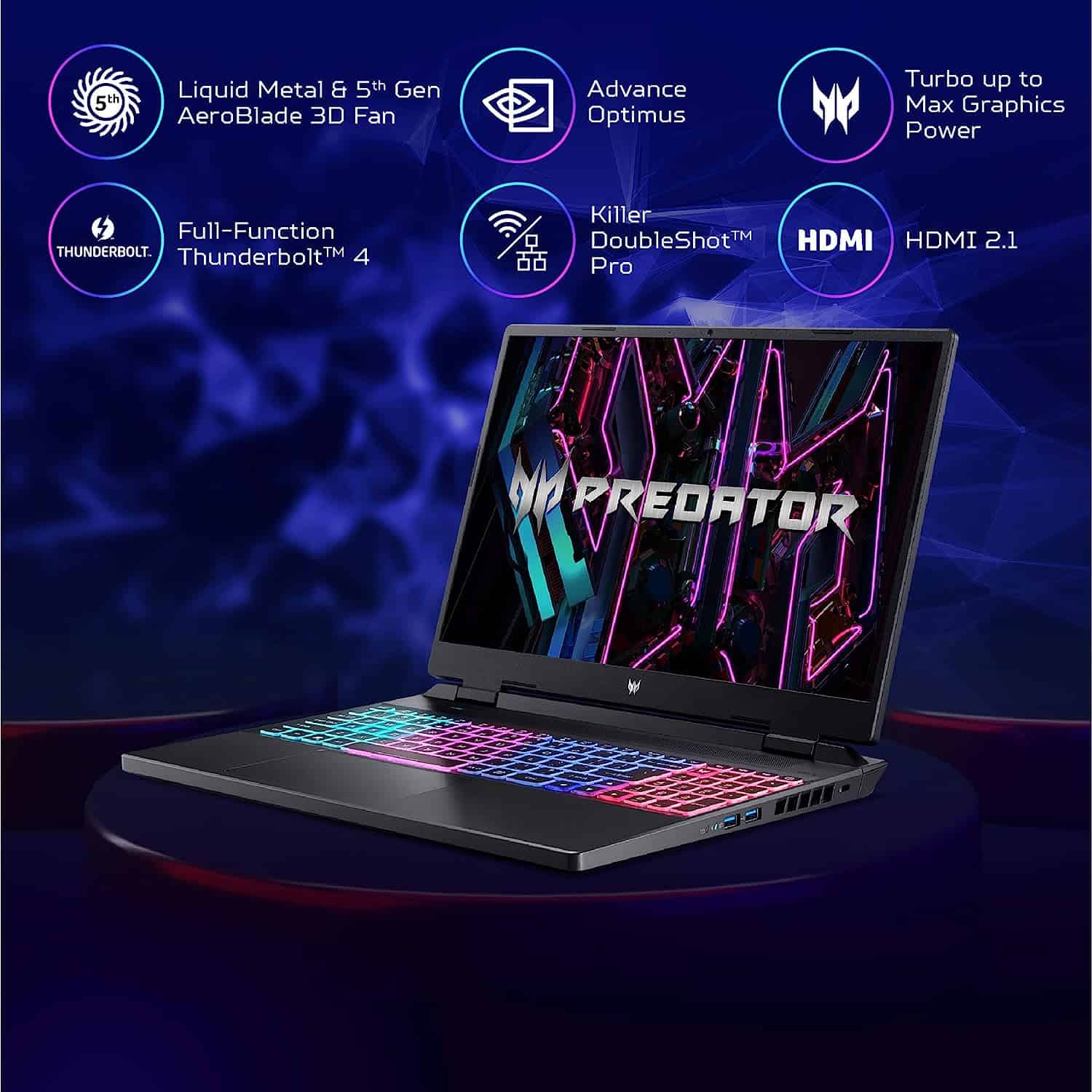 Acer Predator Helios Neo 16 Gaming Laptop 13th Gen Intel Core i7 Processor (16 GB/1 TB SSD/Windows 11 Home/NVIDIA® GeForce RTX™ 4060) PHN16-71, (16") WQXGA Display