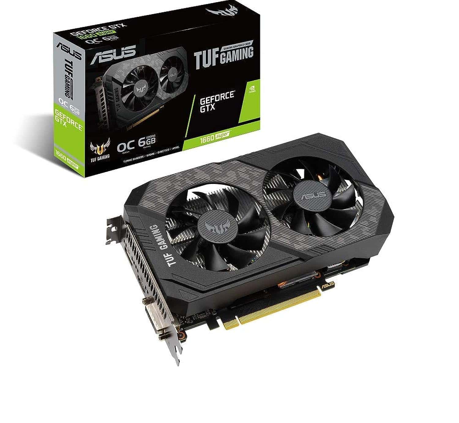 ASUS Tuf Gaming Nvidia Geforce GTX 1660 Super Oc Edition Gaming Graphics Card (Pcie 3.0,6Gb Gddr6 Memory,Hdmi,Displayport,Dvi-D,Fhd Gaming,Ip5X Dust Resistance,Space-Grade Lubricant),pci_e_x16