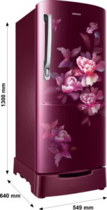 SAMSUNG 183 L Frost Free Single Door 4 Star Refrigerator (Himalayan Poppy Red, RR20C1824HN/HL)