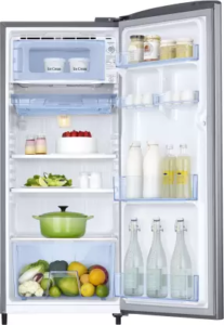 SAMSUNG 183 L Frost Free Single Door 3 Star Refrigerator (Elegant Inox, RR20C1Y23S8/HL)